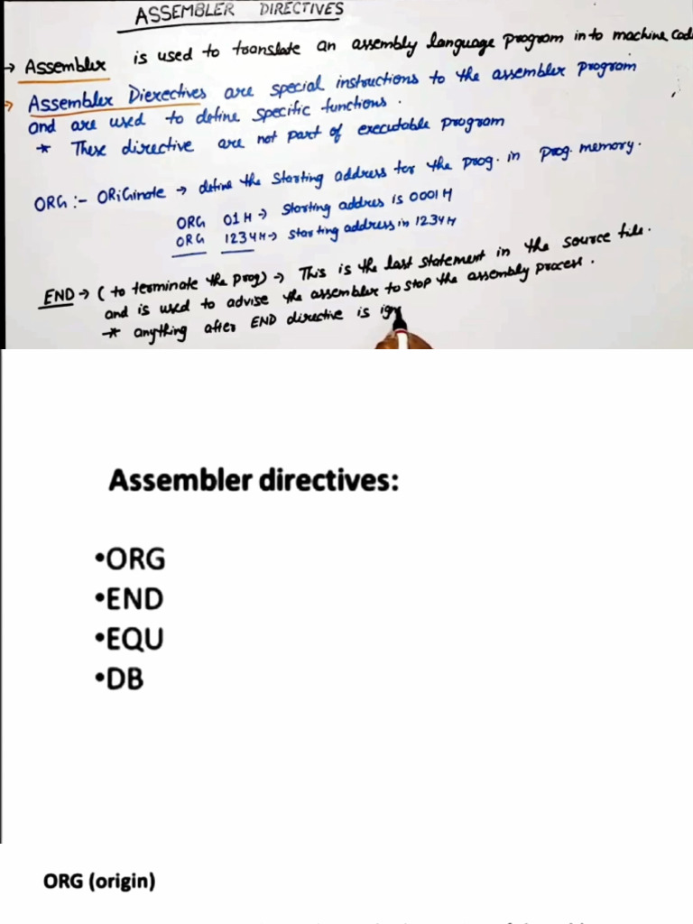 Assembler Directives In 8051 Instruction
