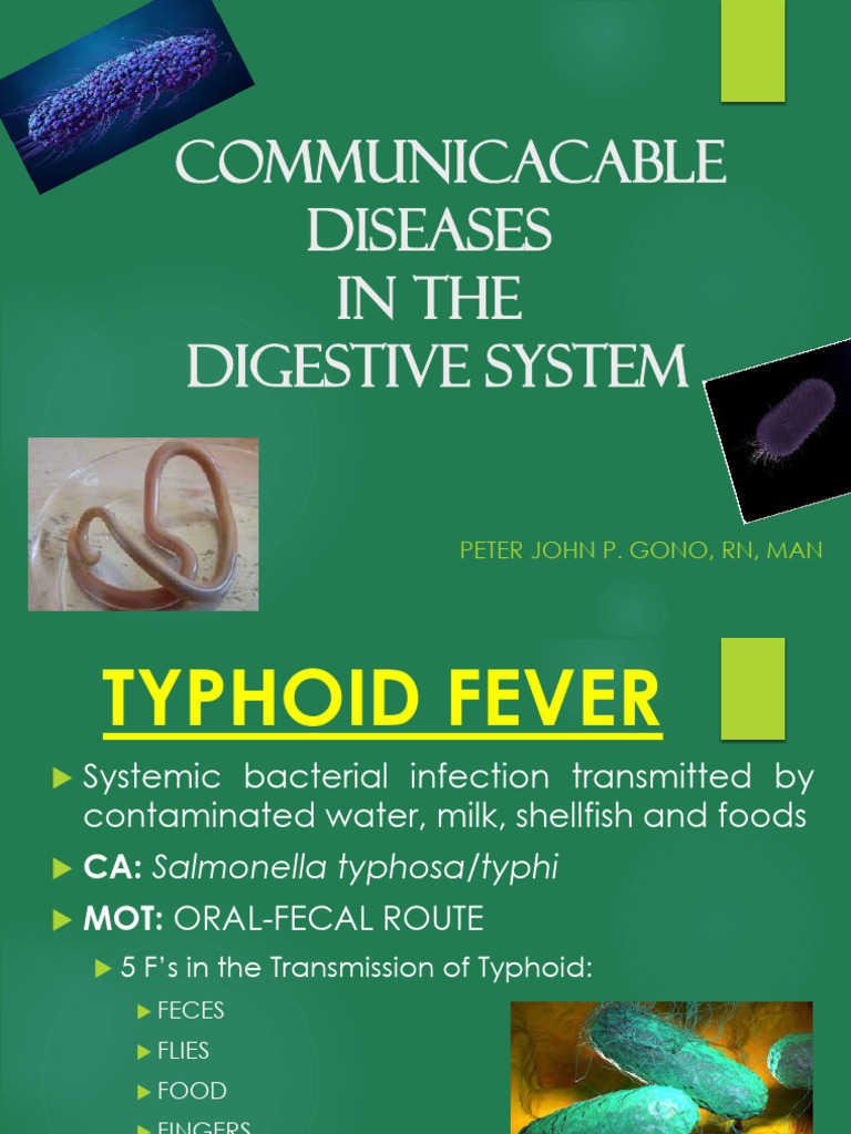 Communicacable Diseases In The Digestive System Peter John P Gono RN 
