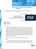 Creatividad Fraseológica en Redes Sociales: El Caso de La Locución Rugido de Tripas en Facebook