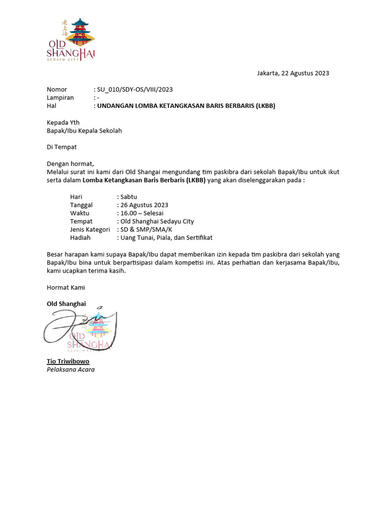 Contoh Surat Undangan Resmi dan Formal untuk Acara Penting