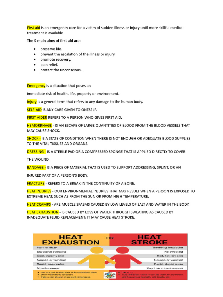 Pe 3 First Aid, Rescue & Water PDF First Aid Hyperthermia