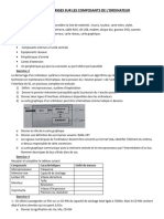 Travaux Diriges Sur Les Composants de L'ordinateur