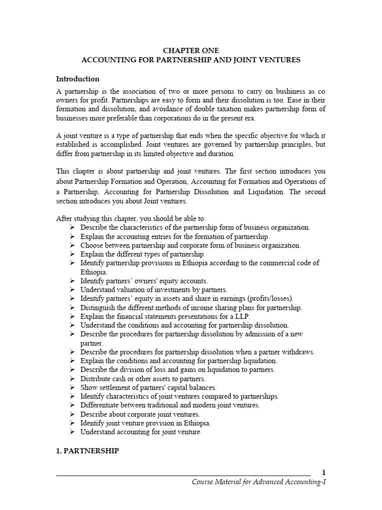Accounting for Partnerships and Ventures | PDF | Partnership | Debits ...
