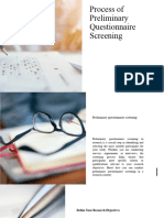 Preliminary Questionnaire Screening