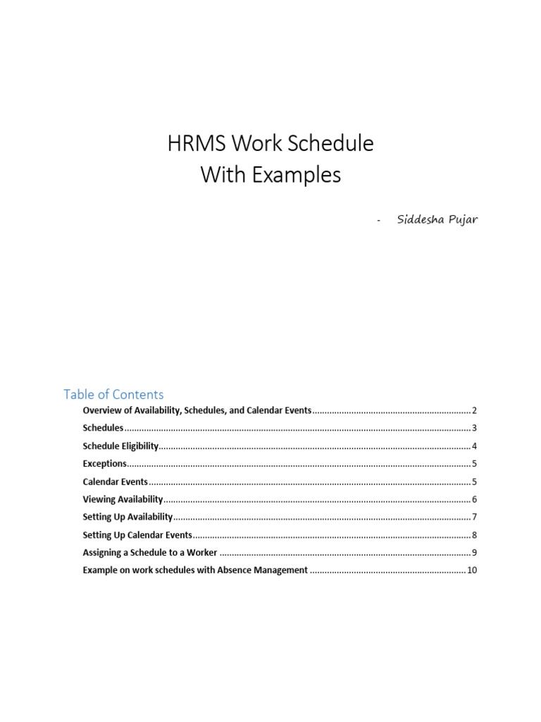 Oracle Fusion HCM Work Schedules Guide | PDF | Business | Computing