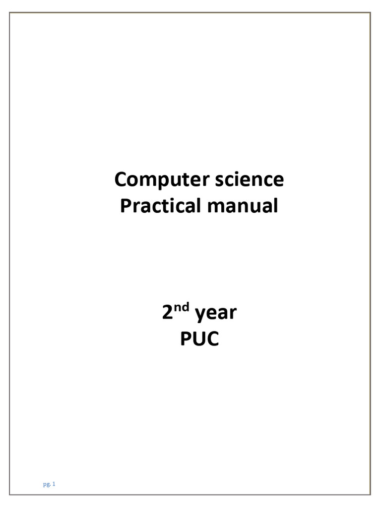 Lab Manual 2nd Year 2022 PDF Computer Program Programming