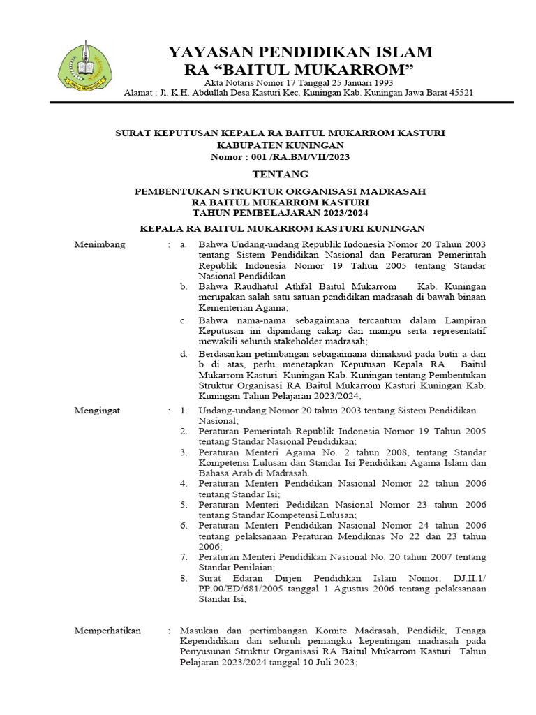 contoh-sk-struktur-organisasi-pdf