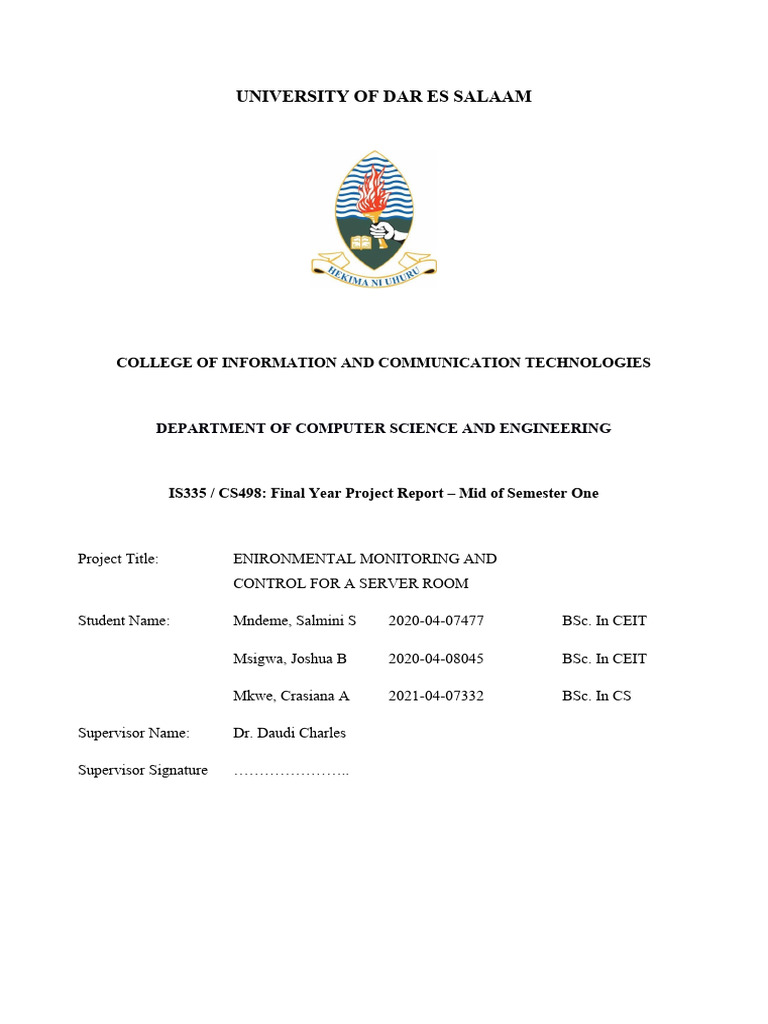 Environmental Monitoring And Control For A Server Room Report Pdf