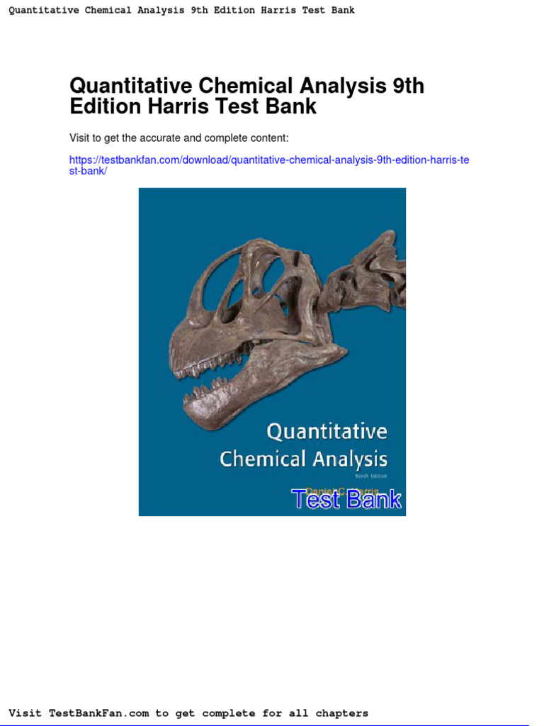 Quantitative Chemical Analysis 9th Edition Harris Test Bank PDF