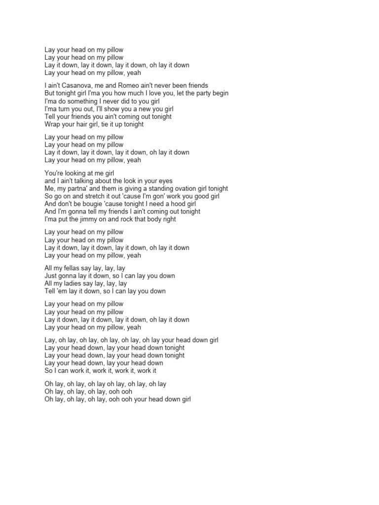 Lay Your Head On My Pillow PDF