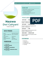 Putih Hijau Toska Modern Resume