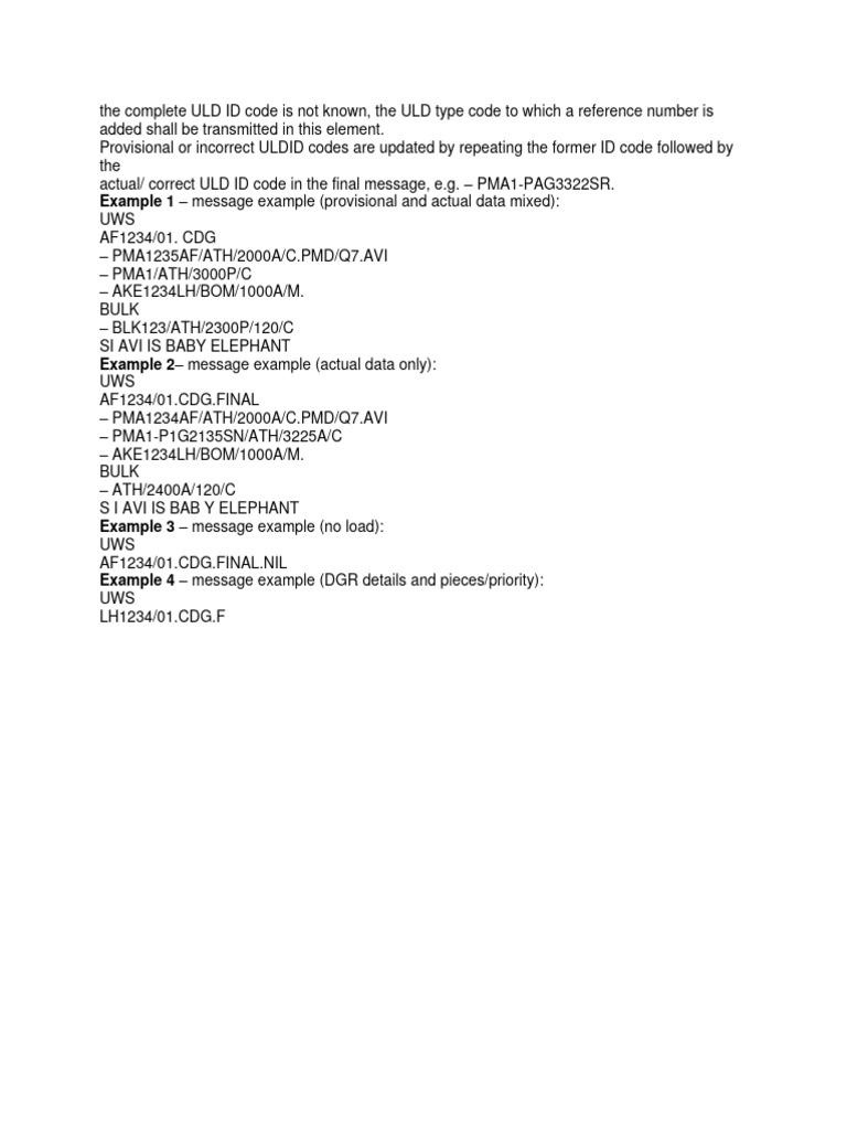 Understanding ULD ID Code Messaging | PDF | Technology & Engineering ...
