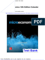 Microeconomics 10th Edition Colander Test Bank