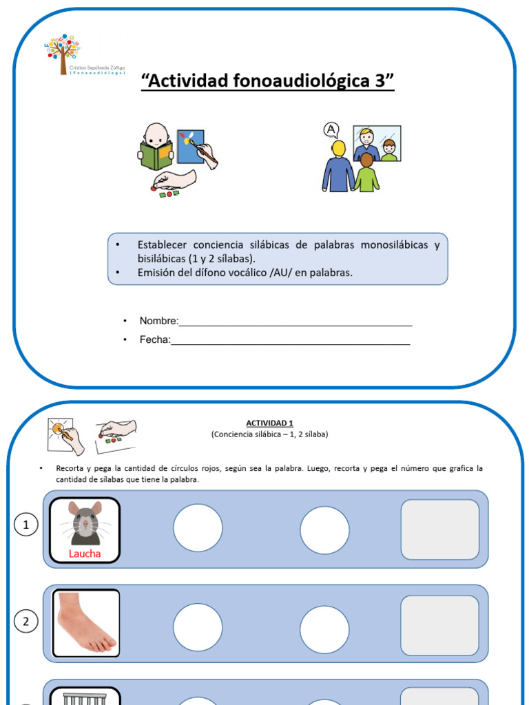 Conciencia Silábica en Palabras Cortas | PDF | Artes del Lenguaje y ...
