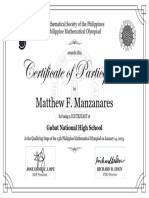 Matthew F. Manzanares: Gubat National High School