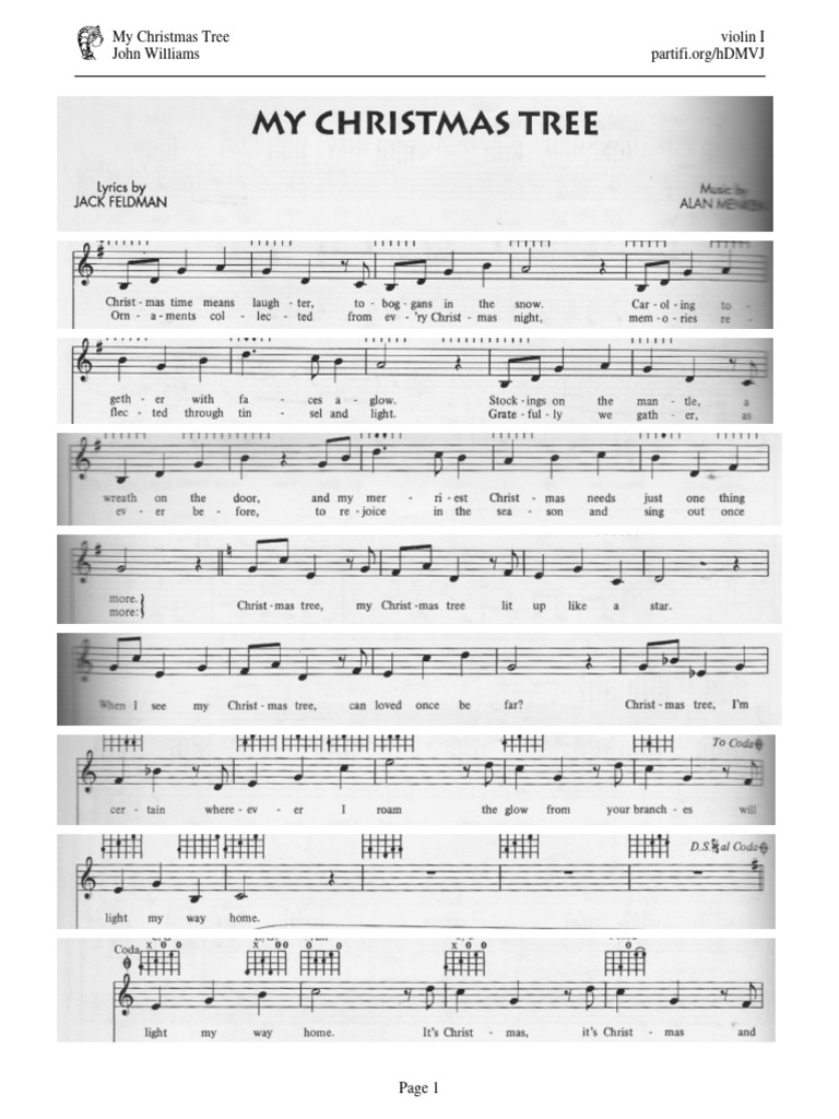 John Williams My Christmas Tree Violin part PDF