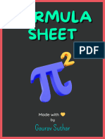 Maths Formula Sheet by Gaurav Suthar
