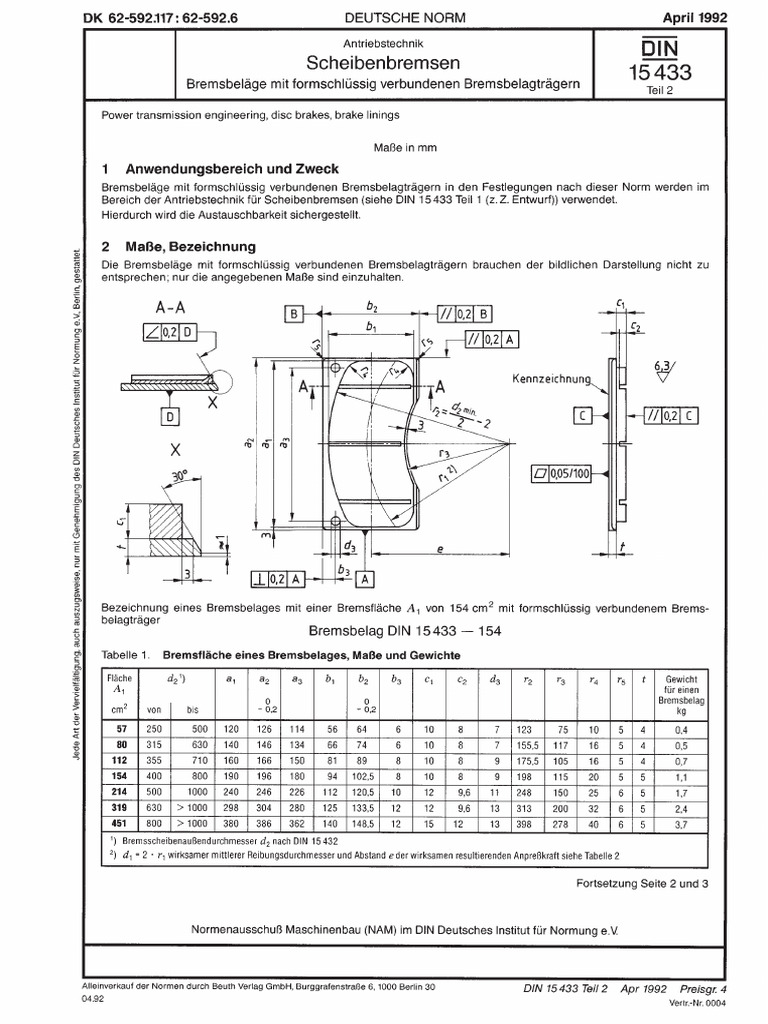 Din 15433-2 1992-04 | PDF