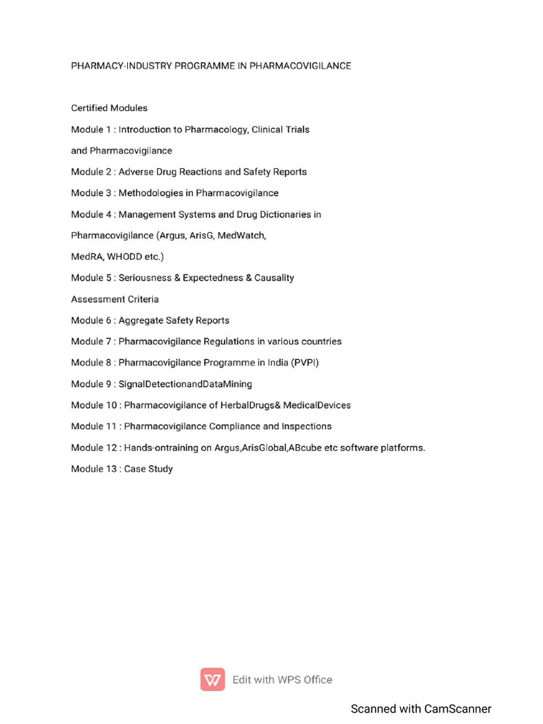 Pharmacovigilance Course PDF