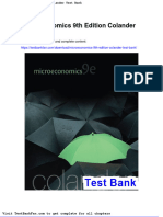 Microeconomics 9th Edition Colander Test Bank