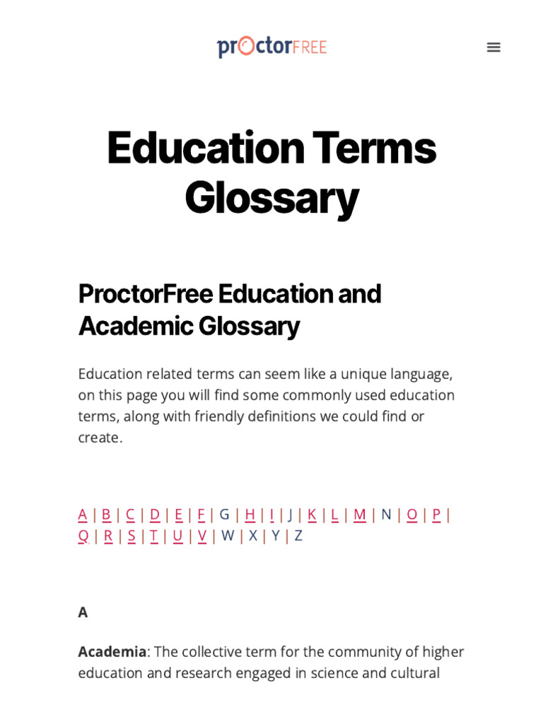 Education Terms Glossary PDF Career & Growth Social Science