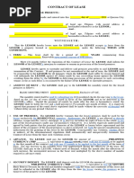 Contract of Lease Template Residential