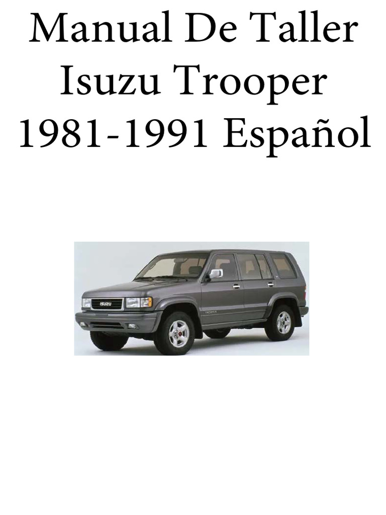 2001 ISUZU TROOPER SERVICE MANUAL visual data 5