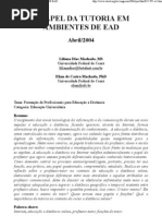 o Papel Da Tutoria Em Ambientes de Ead