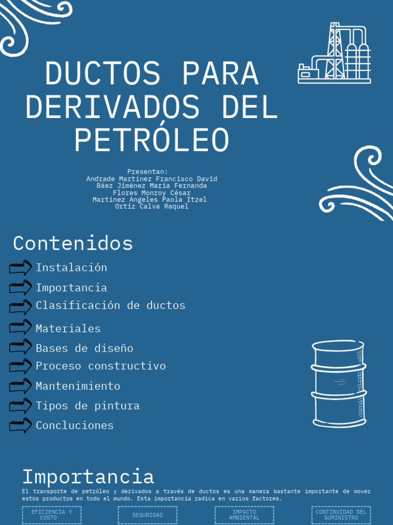 Ductos para Derivados de Petróleo | PDF | Transporte por tubería ...