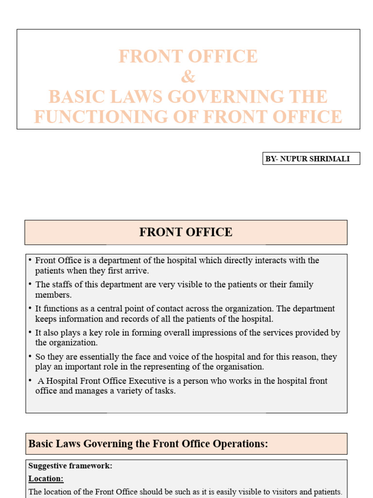 Front Office PDF Human Communication Communication