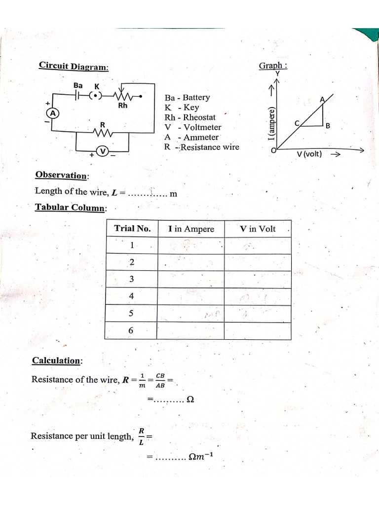 Physics Class 12 Lab Manual | PDF