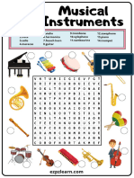 Musical Instruments Word Search With Images