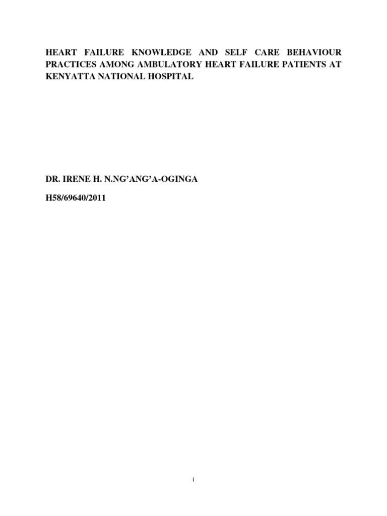 Ng ang a oginga heart failure knowledge and self care behaviour