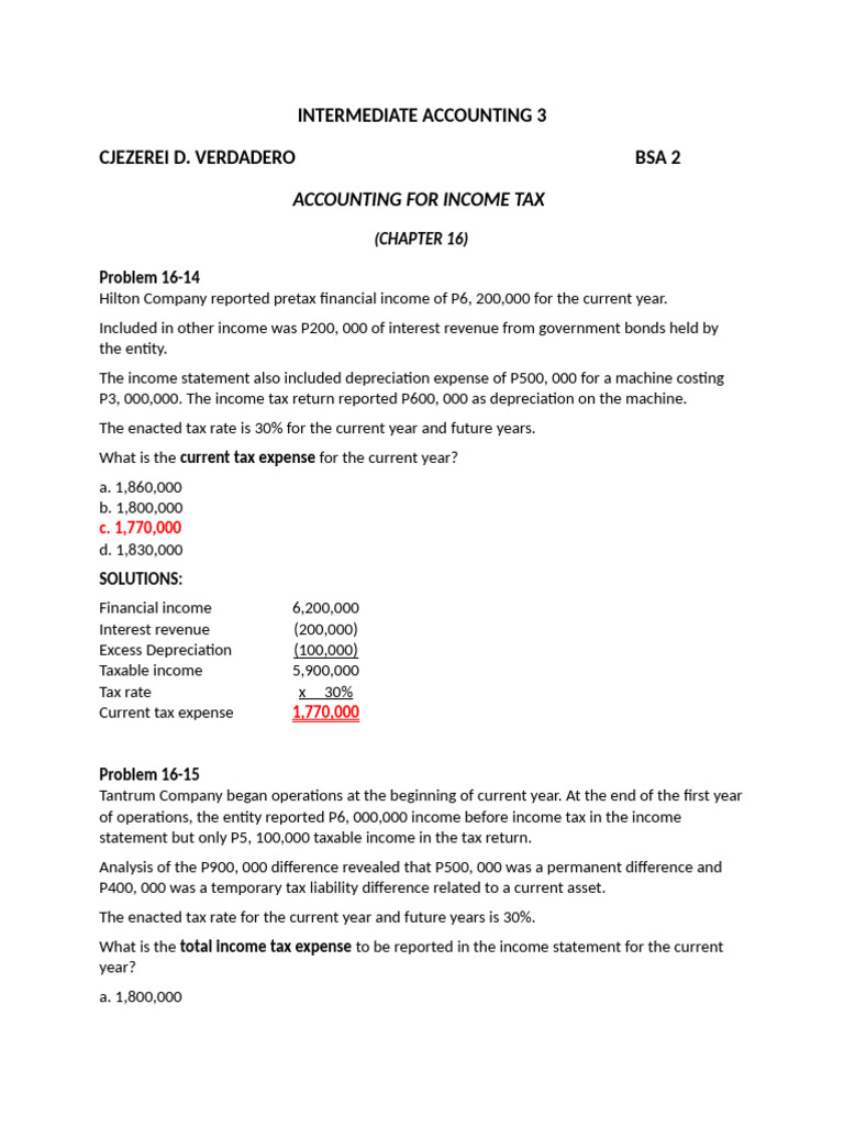 Accounting for Income Taxes Overview | PDF | Deferred Tax | Tax Expense