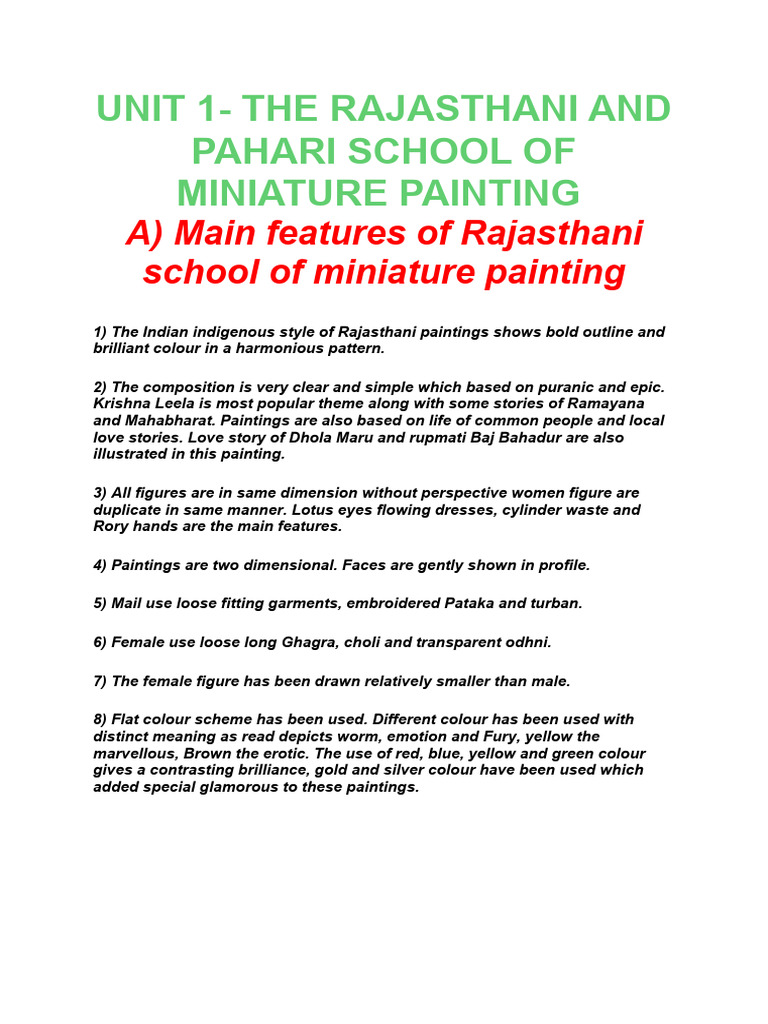 unit-1-the-rajasthani-and-pahari-school-of-miniature-painting