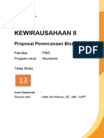 MODUL Kewirausahaan II - 13. Proposal Rencana Bisnis