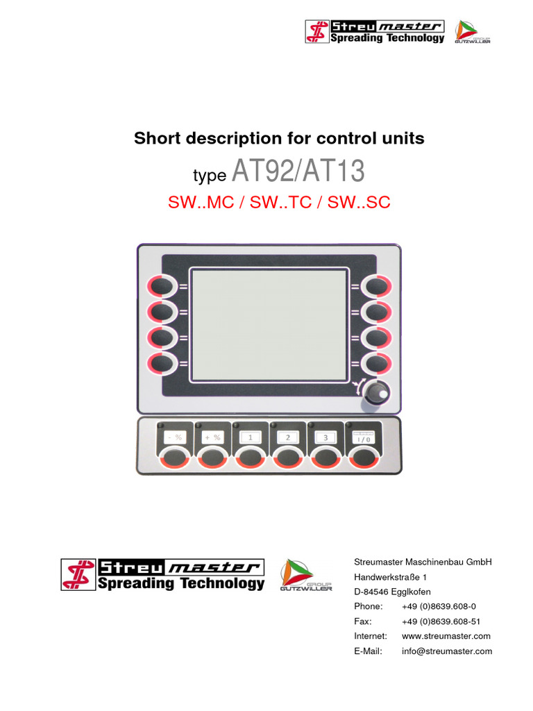 Information AT92-AT13 V0 2014-W02 EN S034273 | PDF | Actuator