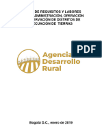 Manual de Requisitos Y Labores para La Administración, Operación Y Conservación de Distritos de Adecuación de Tierras