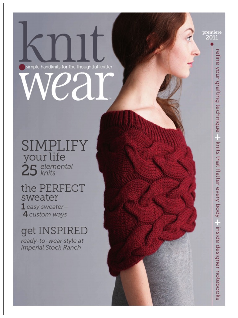 Knitwear 2011 Project Index PDF Knitting Gauge (Knitting)