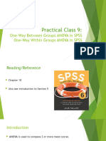 Practical 9 One-Way ANOVAs