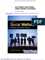 Social Welfare Politics and Public Policy 8th Edition Dinitto Test Bank