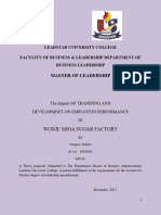 A Research Proposal of The IMPORATANT OF TRANINING AND DEVELOPMNET ON EMPLOYEES Yitagesu Markos