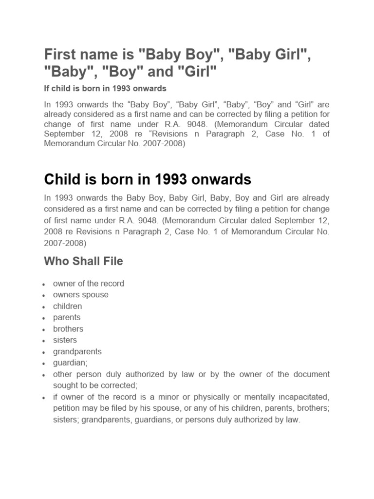 Correcting Baby Names in the Philippines | PDF | Social Institutions ...