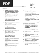 Focus 4 Unit 2 Test Answer Key | PDF | English Language