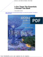 Sociology in Our Times The Essentials 11th Edition Kendall Test Bank