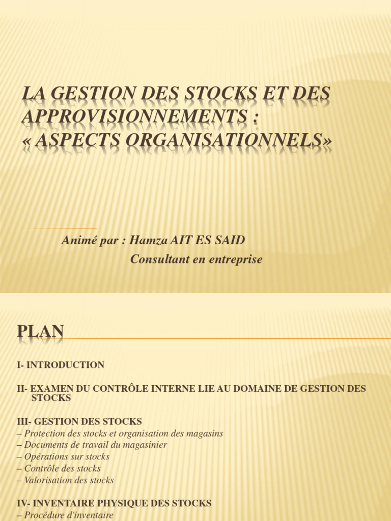 Gestion des Stocks et Inventaire Physique | PDF | Inventaire | Comptabilité