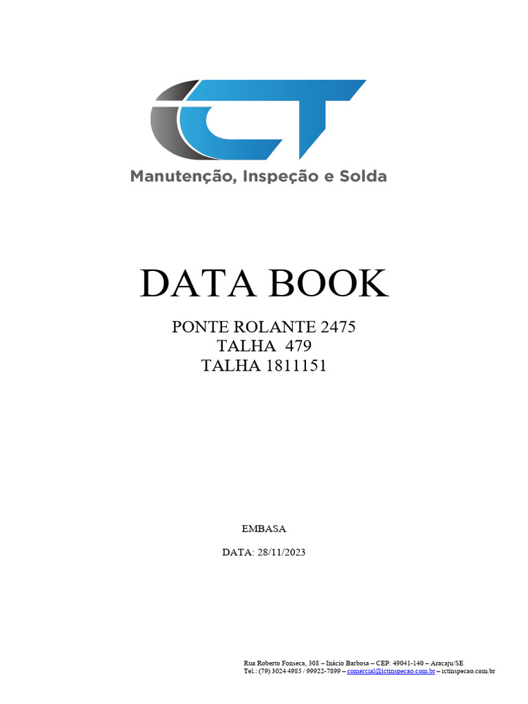 Data Book - Ict-3339.2023 - Ponte Rolante - 2475 - Talha Eletrica - 479 ...