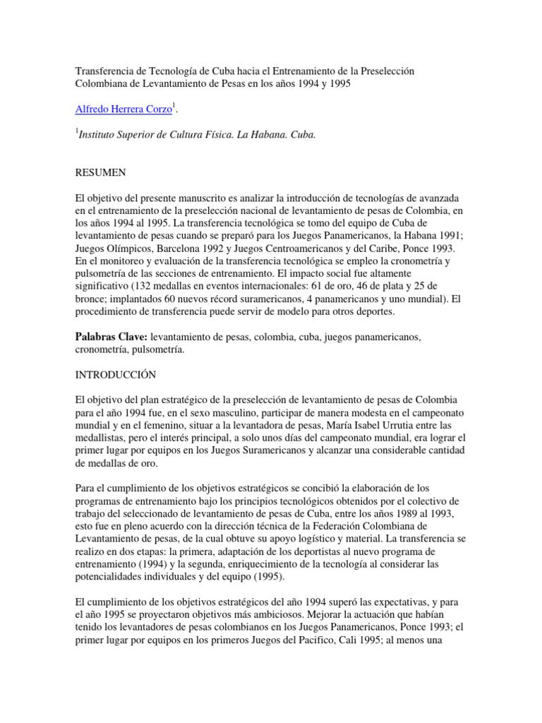 Transferencia de Tecnologia de Cuba haci Alfredo Herrera Corzo PDF