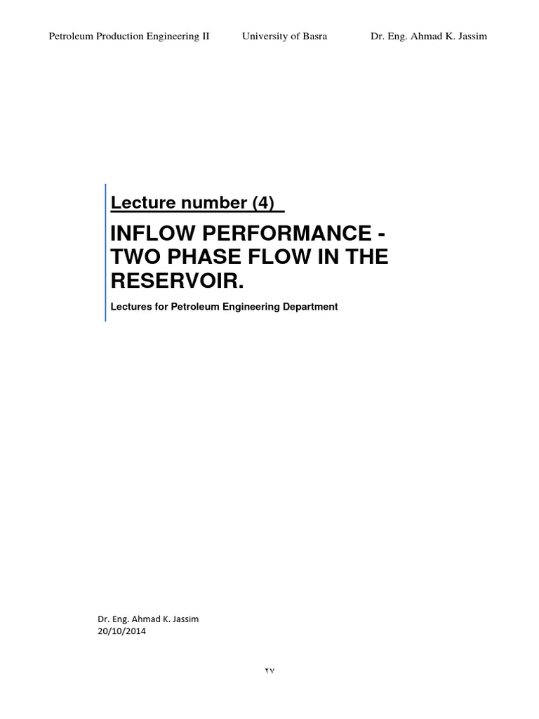 Inflow Performance-Two Phase Flow | PDF | Petroleum Reservoir | Equations