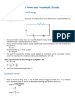 Electrical Power and Household Circuits